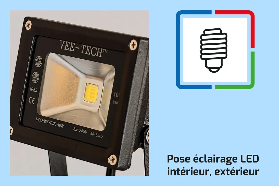 Icon carte bleue pose éclairage LED