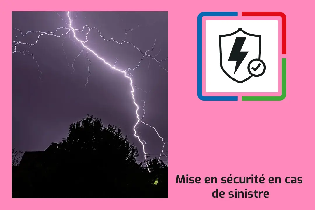 Icon carte rouge mise en sécurité en cas de sinistre